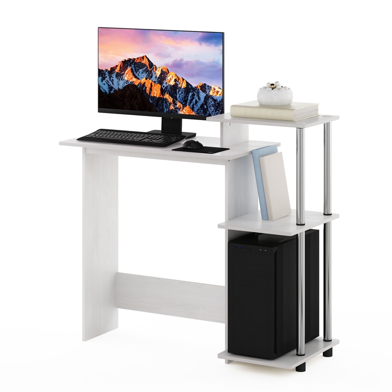 Furinno Efficient Home Laptop Notebook Computer Desk in Stainless Steel Tubes