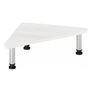 Furinno TURN-N-TUBE Corner Monitor Riser Stand in White Stainless Steel Tubes