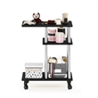 Furinno TURN-N-TUBE U Shape Sofa Side Table with Casters Stainless Steel Tubes