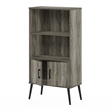 Furinno Claude Mid Century Style Accent Cabinet with Wood Legs French Oak Grey