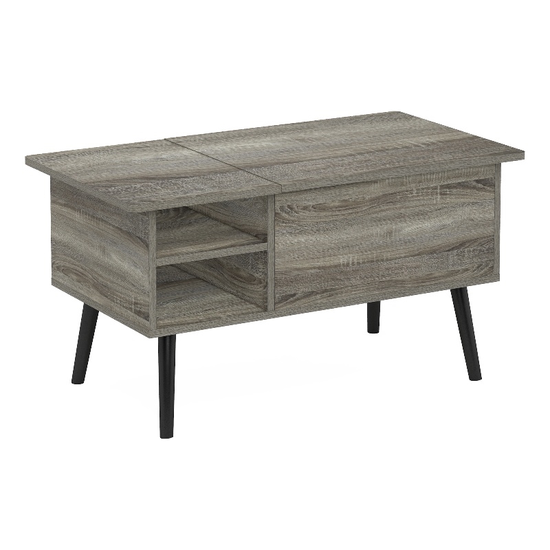 Furinno JENSEN Living Room Wooden Leg Lift Top Coffee Table With French Oak Grey