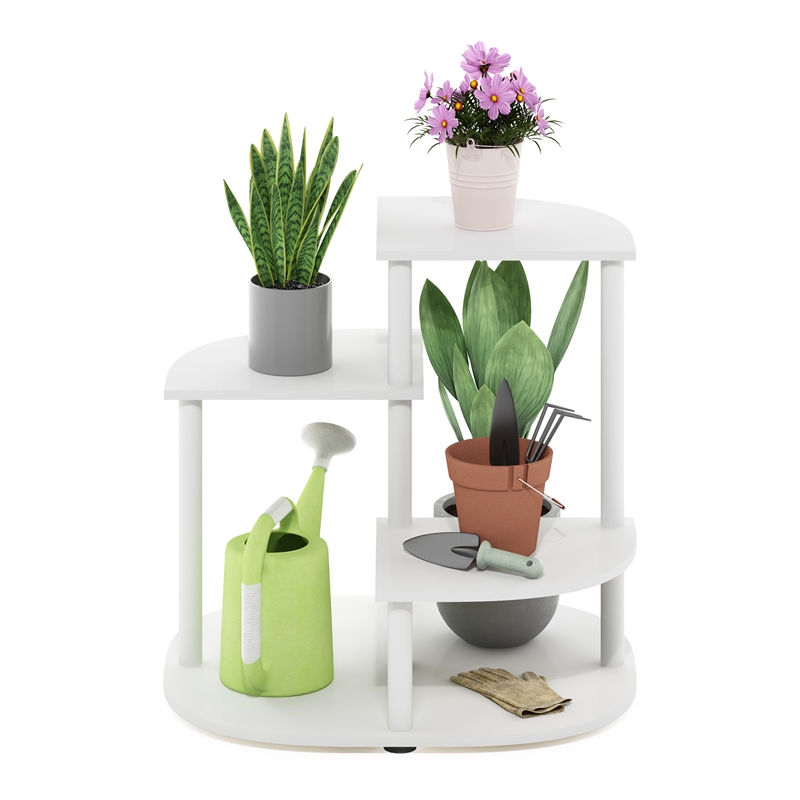 Furinno Celuka 3-Tier INDOor Outdoor Potted Plant Stand White/Virgin White