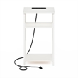 Furinno MORETTI 3-Tier USB and Type-C Charging Port Open Storage White/White