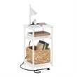 Furinno MORETTI 3-Tier USB and Type-C Charging Port Open Storage White/White