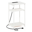 Furinno MORETTI 3-Tier USB and Type-C Charging Port Open Storage White/White