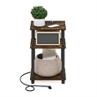 Furinno JUST 3-Tier Turn-N-Tube USB and Type-C Charging Port Amber Pine/Black