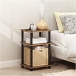 Furinno JUST 3-Tier Turn-N-Tube USB and Type-C Charging Port Flagstaff Oak/Black