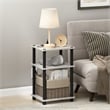 Furinno JUST 3-Tier Turn-N-Tube USB and Type-C Charging Port Marble White/Black