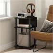 Furinno JUST 3-Tier Turn-N-Tube Open Storage End Table with USB Espresso/Black
