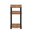 Furinno Pangkor 3-Tier Turn-N-Tube INDOor Outdoor Plant Shelf Wood Natural/Black