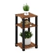 Furinno Pangkor 3-Tier Turn-N-Tube INDOor Outdoor Plant Shelf Wood Natural/Black