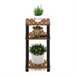 Furinno Pangkor 3-Tier Turn-N-Tube INDOor Outdoor Plant Shelf Wood Natural/Black