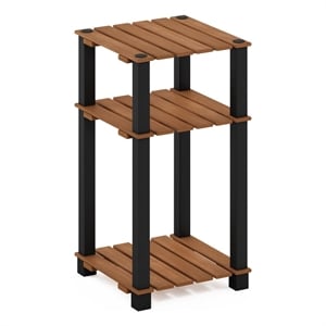 Furinno Pangkor 3-Tier Turn-N-Tube INDOor Outdoor Plant Shelf Wood Natural/Black