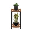 Furinno Pangkor 2-Tier Turn-N-Tube INDOor Outdoor Plant Shelf Wood Natural/Black