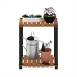 Furinno Pangkor 2-Tier Turn-N-Tube INDOor Outdoor Plant Shelf Natural/Black