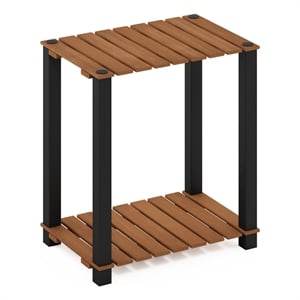 Furinno Pangkor 2-Tier Turn-N-Tube INDOor Outdoor Plant Shelf Natural/Black