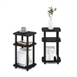 Furinno JUST 3-Tier Turn-N-Tube Curve End Table in Side Table in Americano/Black