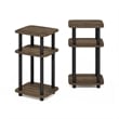 Furinno JUST 3-Tier Turn-N-Tube Curve End Table in Side Columbia Walnut/Black