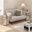 Furinno JUST 3-Tier Turn-N-Tube Curve End Table in Side Table in White/White