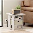 Furinno ANDREY USB and Type-C Port Charging Station End Table Marble White/Ivory