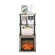 Furinno TURN-N-TUBE 2-Tier Tall TV Entertainment Side French Oak Grey/Black