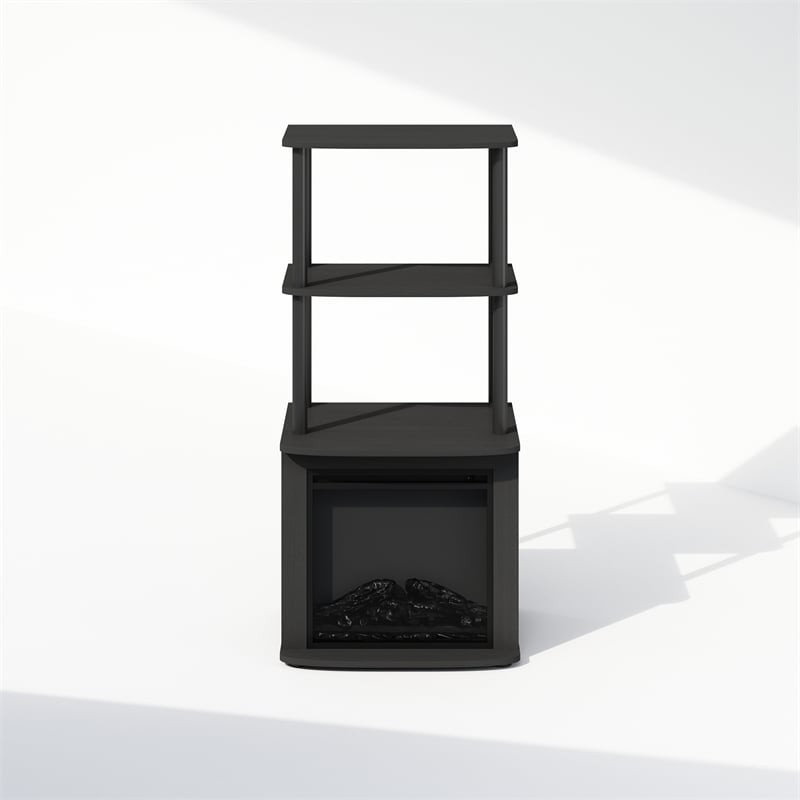 Furinno TURN-N-TUBE 2-Tier Tall Side Table Display Rack with No Americano/Black