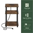 Furinno JUST 3-Tier Turn-N-Tube Open Storage Side Table in End Amber Pine/Black