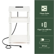 Furinno JUST 3-Tier Turn-N-Tube Open Storage Side Table in End Table White/White