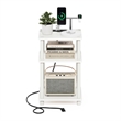 Furinno JUST 3-Tier Turn-N-Tube Open Storage Side Table in End Table White/White