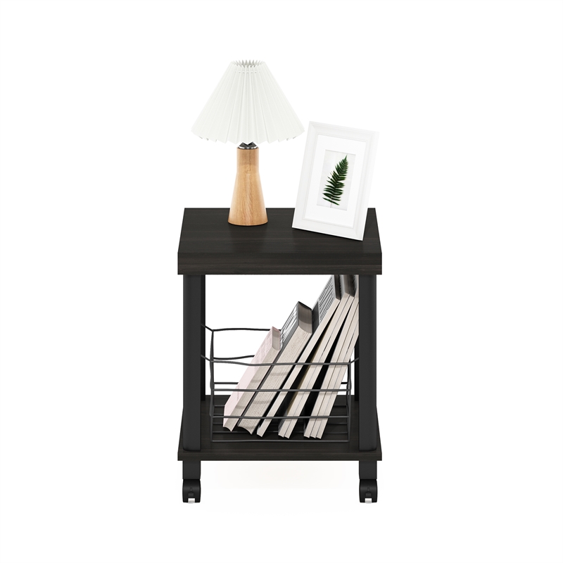 Furinno TURN-N-TUBE CLASSIC 2-Tier End Table in Side Table with Espresso/Black