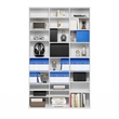 Furinno JAYA 24-Shelf Multimedia Media Storage Tower Rack with AdJUSTable White