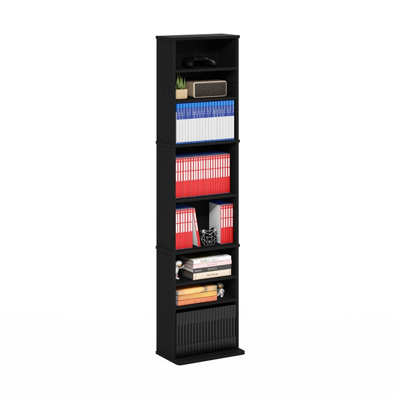 Furinno JAYA 9-Shelf Multimedia Media Storage Tower Rack with Americano
