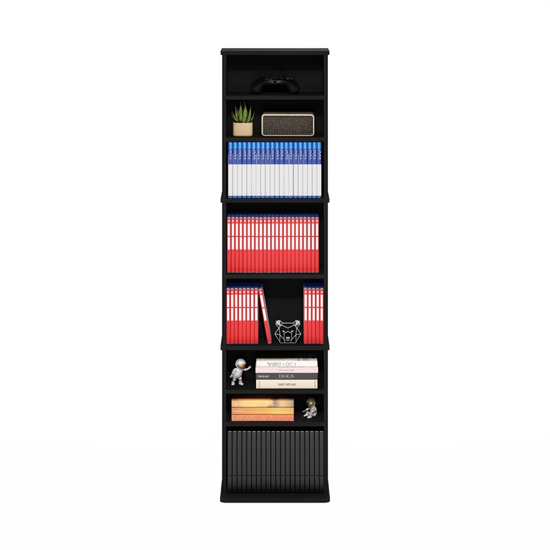 Furinno JAYA 9-Shelf Multimedia Media Storage Tower Rack with Americano