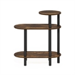 Furinno TURN-N-TUBE 3-Tier Oval Sofa Side Table in End Table Amber Pine/Black