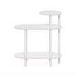 Furinno TURN-N-TUBE 3-Tier Oval Sofa Side Table in End Table with White/White