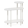 Furinno TURN-N-TUBE 3-Tier Oval Sofa Side Table in End Table with White/White