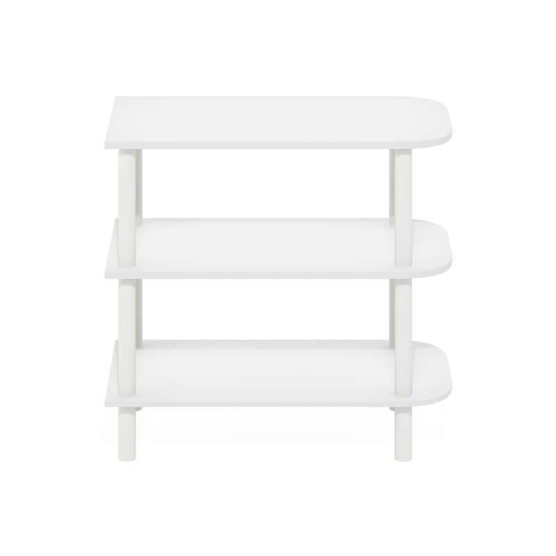 Furinno TURN-N-TUBE 26-Inch 3-Tier Curved Freestanding Shoe Rack White/White