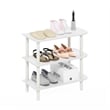 Furinno TURN-N-TUBE 26-Inch 3-Tier Curved Freestanding Shoe Rack White/White