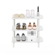Furinno TURN-N-TUBE 26-Inch 3-Tier Curved Freestanding Shoe Rack White/White