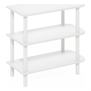 Furinno TURN-N-TUBE 26-Inch 3-Tier Curved Freestanding Shoe Rack White/White