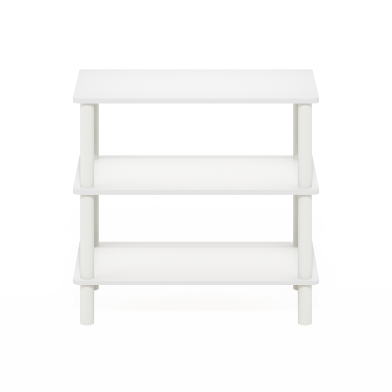 Furinno TURN-N-TUBE 26-Inch 3-Tier Freestanding Shoe Rack Storage White/White