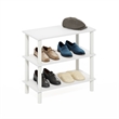 Furinno TURN-N-TUBE 26-Inch 3-Tier Freestanding Shoe Rack Storage White/White