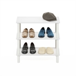 Furinno TURN-N-TUBE 26-Inch 3-Tier Freestanding Shoe Rack Storage White/White