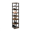 Furinno TURN-N-TUBE 8-Tier Vertical Free Standing Shoe Tower in Amber Pine/Black