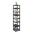 Furinno TURN-N-TUBE 8-Tier Vertical Free Standing Shoe Tower in Espresso/Black