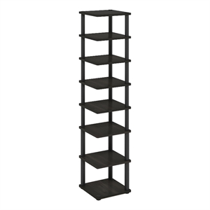 Furinno TURN-N-TUBE 8-Tier Vertical Free Standing Shoe Tower in Espresso/Black