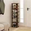 Furinno Compact 8-Tier Vertical Free Standing Shoe Tower in Shoe Rack Amber Pine