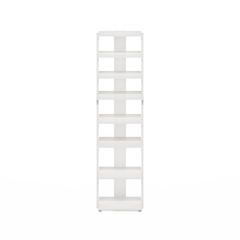 Furinno Compact 8-Tier Vertical Free Standing Shoe Tower in Shoe Rack for White