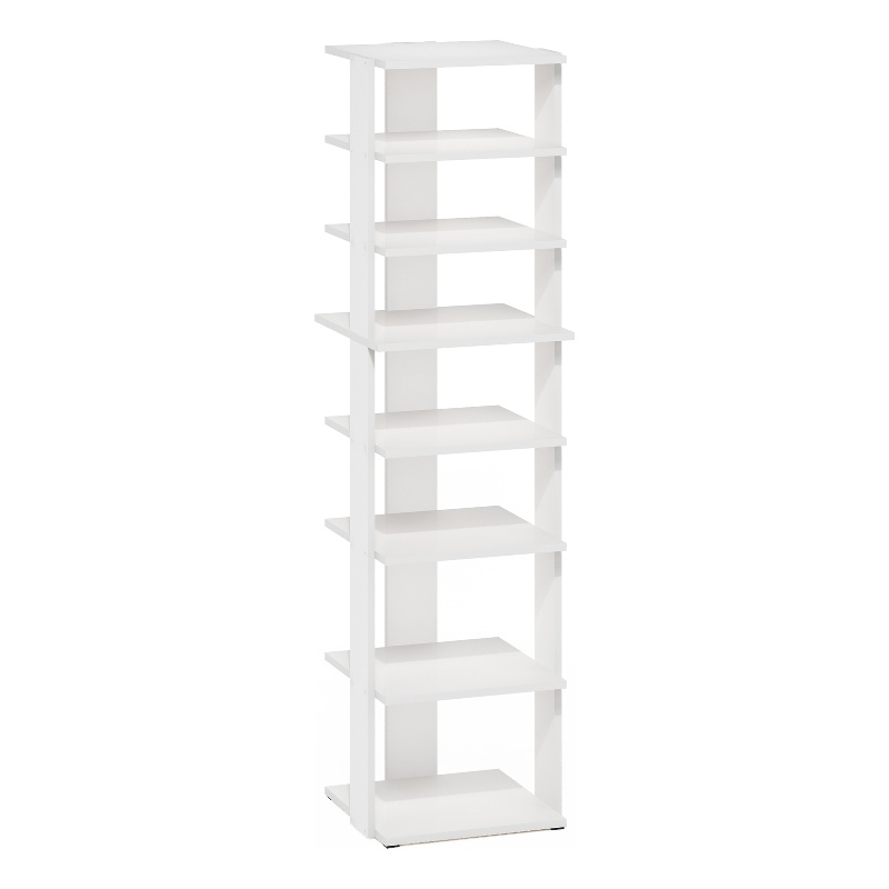 Furinno Compact 8-Tier Vertical Free Standing Shoe Tower in Shoe Rack for White
