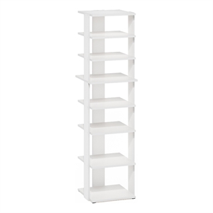 Furinno Compact 8-Tier Vertical Free Standing Shoe Tower in Shoe Rack for White